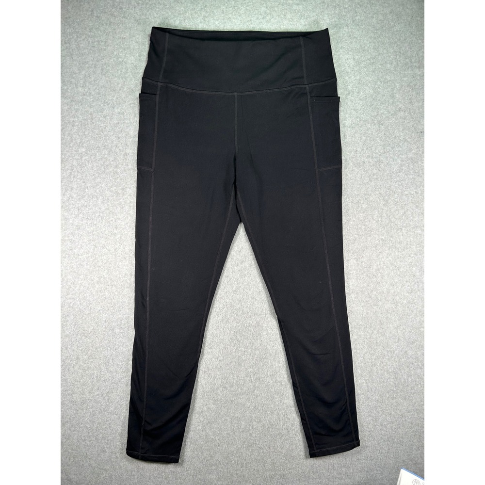 DMG*Skechers GO WALK High Waisted Leggings Black Side Pockets Size XL